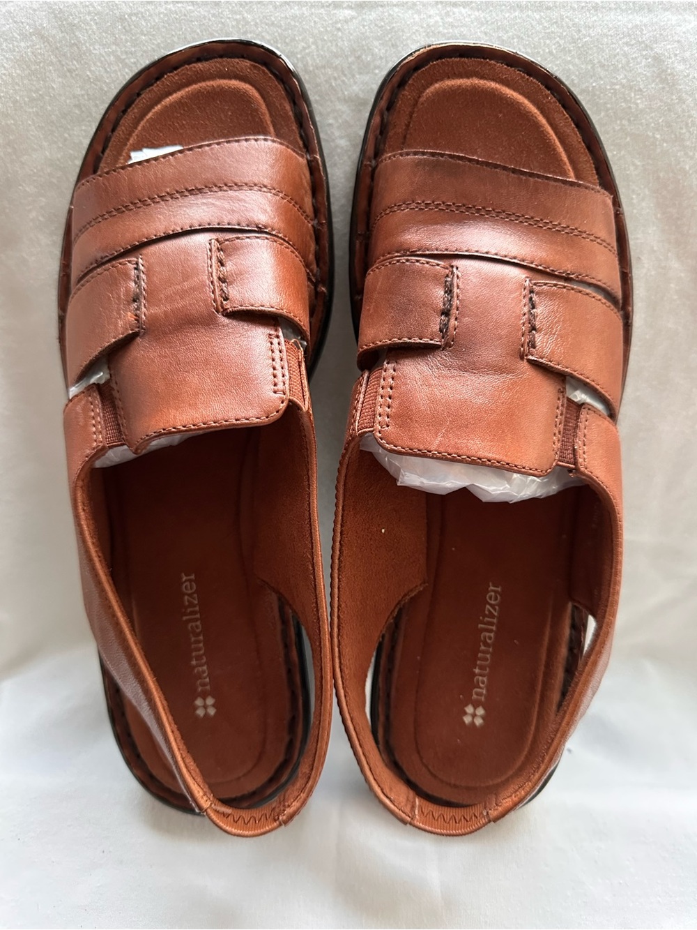Naturalizer Tan Brown Leather Sandals. - Picture 3 of 10